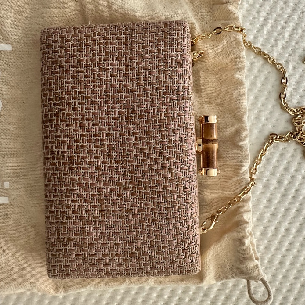 Elegant Brown Woven Clutch